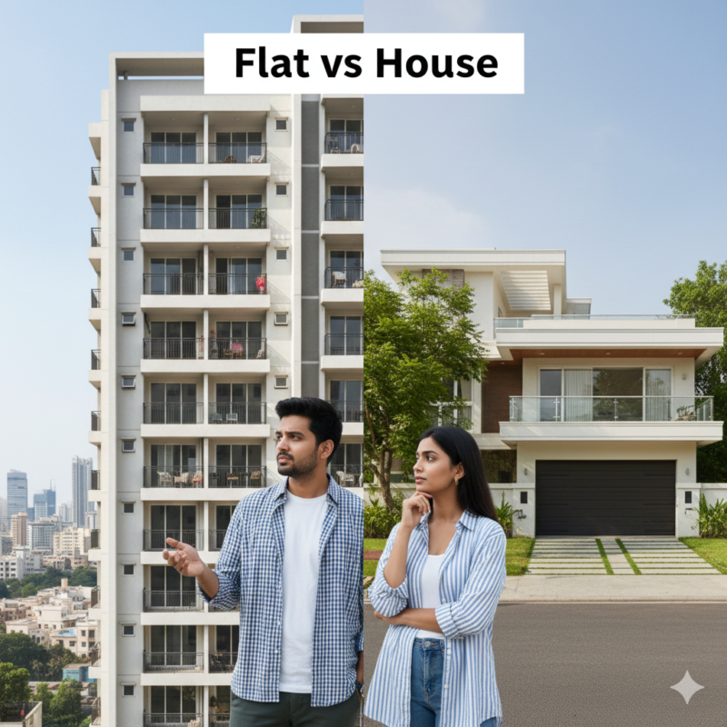 Flat vs House for sale in Lucknow